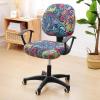 imageSmiry Stretch Printed Office Computer Chair Covers Universal Washable Removable Desk Rotating Chair Slipcovers Protector Seat  Backrest Cover  BeigeBlue Green