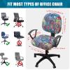 imageSmiry Stretch Printed Office Computer Chair Covers Universal Washable Removable Desk Rotating Chair Slipcovers Protector Seat  Backrest Cover  BeigeBlue Green
