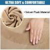imageSmiry Velvet Seat Covers for Dining Room Chair Set of 2 Stretch Fit Removable Washable Chair Seat Cushion Protector Slipcovers with Ties Light GreyBeige