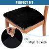 imageSmiry Velvet Seat Covers for Dining Room Chair Set of 2 Stretch Fit Removable Washable Chair Seat Cushion Protector Slipcovers with Ties Light GreyBlack