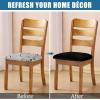 imageSmiry Velvet Seat Covers for Dining Room Chair Set of 2 Stretch Fit Removable Washable Chair Seat Cushion Protector Slipcovers with Ties Light GreyBlack