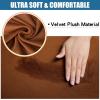 imageSmiry Velvet Seat Covers for Dining Room Chair Set of 2 Stretch Fit Removable Washable Chair Seat Cushion Protector Slipcovers with Ties Light GreyCamel