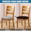 imageSmiry Velvet Seat Covers for Dining Room Chair Set of 2 Stretch Fit Removable Washable Chair Seat Cushion Protector Slipcovers with Ties Light GreyCoffee