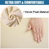imageSmiry Velvet Seat Covers for Dining Room Chair Set of 2 Stretch Fit Removable Washable Chair Seat Cushion Protector Slipcovers with Ties Light GreyCream