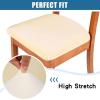 imageSmiry Velvet Seat Covers for Dining Room Chair Set of 2 Stretch Fit Removable Washable Chair Seat Cushion Protector Slipcovers with Ties Light GreyCream