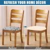 imageSmiry Velvet Seat Covers for Dining Room Chair Set of 2 Stretch Fit Removable Washable Chair Seat Cushion Protector Slipcovers with Ties Light GreyCream