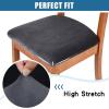 imageSmiry Velvet Seat Covers for Dining Room Chair Set of 2 Stretch Fit Removable Washable Chair Seat Cushion Protector Slipcovers with Ties Light GreyDark Grey