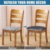 imageSmiry Velvet Seat Covers for Dining Room Chair Set of 2 Stretch Fit Removable Washable Chair Seat Cushion Protector Slipcovers with Ties Light GreyDark Grey