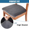 imageSmiry Velvet Seat Covers for Dining Room Chair Set of 2 Stretch Fit Removable Washable Chair Seat Cushion Protector Slipcovers with Ties Light GreyGrey