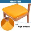 imageSmiry Velvet Seat Covers for Dining Room Chair Set of 2 Stretch Fit Removable Washable Chair Seat Cushion Protector Slipcovers with Ties Light GreyMustard Yellow