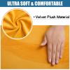 imageSmiry Velvet Seat Covers for Dining Room Chair Set of 2 Stretch Fit Removable Washable Chair Seat Cushion Protector Slipcovers with Ties Light GreyMustard Yellow