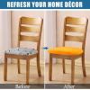 imageSmiry Velvet Seat Covers for Dining Room Chair Set of 2 Stretch Fit Removable Washable Chair Seat Cushion Protector Slipcovers with Ties Light GreyMustard Yellow