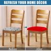 imageSmiry Velvet Seat Covers for Dining Room Chair Set of 2 Stretch Fit Removable Washable Chair Seat Cushion Protector Slipcovers with Ties Light GreyRed