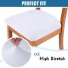 imageSmiry Velvet Seat Covers for Dining Room Chair Set of 2 Stretch Fit Removable Washable Chair Seat Cushion Protector Slipcovers with Ties Light GreyWhite