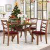 imageSmiry Velvet Seat Covers for Dining Room Chair Set of 2 Stretch Fit Removable Washable Chair Seat Cushion Protector Slipcovers with Ties Light GreyWine Red