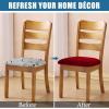 imageSmiry Velvet Seat Covers for Dining Room Chair Set of 2 Stretch Fit Removable Washable Chair Seat Cushion Protector Slipcovers with Ties Light GreyWine Red