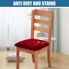 imageSmiry Velvet Seat Covers for Dining Room Chair Set of 2 Stretch Fit Removable Washable Chair Seat Cushion Protector Slipcovers with Ties Light GreyWine Red
