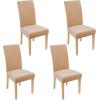 imageSmiry Velvet Stretch Chair Covers for Dining Room Set of 2 Soft Fit Removable Washable Kitchen Parsons Chair Slipcover Protector BeigeBeige