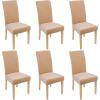 imageSmiry Velvet Stretch Chair Covers for Dining Room Set of 2 Soft Fit Removable Washable Kitchen Parsons Chair Slipcover Protector BeigeBeige