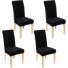 imageSmiry Velvet Stretch Chair Covers for Dining Room Set of 2 Soft Fit Removable Washable Kitchen Parsons Chair Slipcover Protector BeigeBlack