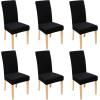 imageSmiry Velvet Stretch Chair Covers for Dining Room Set of 2 Soft Fit Removable Washable Kitchen Parsons Chair Slipcover Protector BeigeBlack