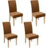 imageSmiry Velvet Stretch Chair Covers for Dining Room Set of 2 Soft Fit Removable Washable Kitchen Parsons Chair Slipcover Protector BeigeCamel