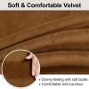 imageSmiry Velvet Stretch Chair Covers for Dining Room Set of 2 Soft Fit Removable Washable Kitchen Parsons Chair Slipcover Protector BeigeCamel