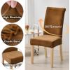 imageSmiry Velvet Stretch Chair Covers for Dining Room Set of 2 Soft Fit Removable Washable Kitchen Parsons Chair Slipcover Protector BeigeCamel