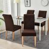 imageSmiry Velvet Stretch Chair Covers for Dining Room Set of 2 Soft Fit Removable Washable Kitchen Parsons Chair Slipcover Protector BeigeCoffee