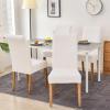 imageSmiry Velvet Stretch Chair Covers for Dining Room Set of 2 Soft Fit Removable Washable Kitchen Parsons Chair Slipcover Protector BeigeCream
