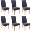 imageSmiry Velvet Stretch Chair Covers for Dining Room Set of 2 Soft Fit Removable Washable Kitchen Parsons Chair Slipcover Protector BeigeDark Grey