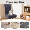 imageSmiry Velvet Stretch Chair Covers for Dining Room Set of 2 Soft Fit Removable Washable Kitchen Parsons Chair Slipcover Protector BeigeDark Grey