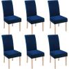 imageSmiry Velvet Stretch Chair Covers for Dining Room Set of 2 Soft Fit Removable Washable Kitchen Parsons Chair Slipcover Protector BeigeFederal Blue