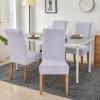 imageSmiry Velvet Stretch Chair Covers for Dining Room Set of 2 Soft Fit Removable Washable Kitchen Parsons Chair Slipcover Protector BeigeLight Grey