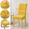 imageSmiry Velvet Stretch Chair Covers for Dining Room Set of 2 Soft Fit Removable Washable Kitchen Parsons Chair Slipcover Protector BeigeMustard Yellow
