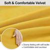 imageSmiry Velvet Stretch Chair Covers for Dining Room Set of 2 Soft Fit Removable Washable Kitchen Parsons Chair Slipcover Protector BeigeMustard Yellow