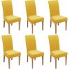 imageSmiry Velvet Stretch Chair Covers for Dining Room Set of 2 Soft Fit Removable Washable Kitchen Parsons Chair Slipcover Protector BeigeMustard Yellow