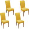 imageSmiry Velvet Stretch Chair Covers for Dining Room Set of 2 Soft Fit Removable Washable Kitchen Parsons Chair Slipcover Protector BeigeMustard Yellow
