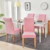 imageSmiry Velvet Stretch Chair Covers for Dining Room Set of 2 Soft Fit Removable Washable Kitchen Parsons Chair Slipcover Protector BeigePink