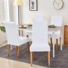 imageSmiry Velvet Stretch Chair Covers for Dining Room Set of 2 Soft Fit Removable Washable Kitchen Parsons Chair Slipcover Protector BeigeRaw White