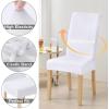 imageSmiry Velvet Stretch Chair Covers for Dining Room Set of 2 Soft Fit Removable Washable Kitchen Parsons Chair Slipcover Protector BeigeRaw White