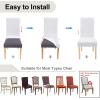 imageSmiry Velvet Stretch Chair Covers for Dining Room Set of 2 Soft Fit Removable Washable Kitchen Parsons Chair Slipcover Protector BeigeRaw White