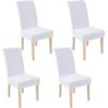 imageSmiry Velvet Stretch Chair Covers for Dining Room Set of 2 Soft Fit Removable Washable Kitchen Parsons Chair Slipcover Protector BeigeRaw White