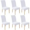 imageSmiry Velvet Stretch Chair Covers for Dining Room Set of 2 Soft Fit Removable Washable Kitchen Parsons Chair Slipcover Protector BeigeRaw White