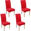 imageSmiry Velvet Stretch Chair Covers for Dining Room Set of 2 Soft Fit Removable Washable Kitchen Parsons Chair Slipcover Protector BeigeRed