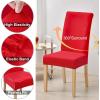 imageSmiry Velvet Stretch Chair Covers for Dining Room Set of 2 Soft Fit Removable Washable Kitchen Parsons Chair Slipcover Protector BeigeRed