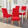 imageSmiry Velvet Stretch Chair Covers for Dining Room Set of 2 Soft Fit Removable Washable Kitchen Parsons Chair Slipcover Protector BeigeRed