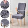 imageSmiry Velvet Stretch Chair Covers for Dining Room Set of 2 Soft Fit Removable Washable Kitchen Parsons Chair Slipcover Protector BeigeSilver Grey