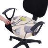 imageSmiry Printed Office Computer Chair Seat Covers Stretch Fit Universal Desk Rotating Chair Cover Washable Removable Seat Cushion Protectors  BeigeYellow and Grey