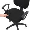 imageSmiry Stretch Printed Office Computer Chair Covers Universal Washable Removable Desk Rotating Chair Slipcovers Protector Seat  Backrest Cover  BeigeBlack